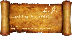 Lisching Járfás névjegykártya